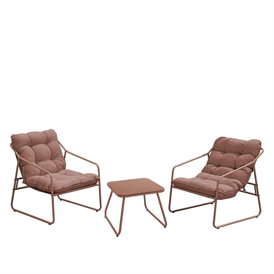 Set da giardino 2 posti in acciaio mocha mousse - Essentia