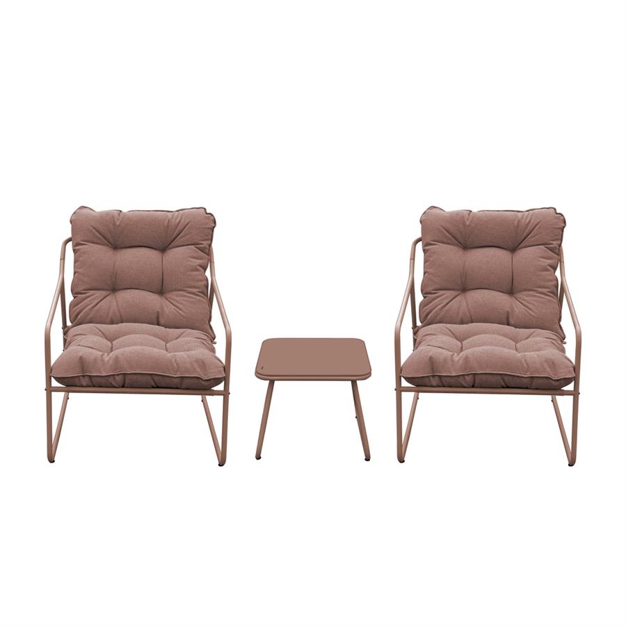 Set da giardino 2 posti in acciaio mocha mousse - Essentia