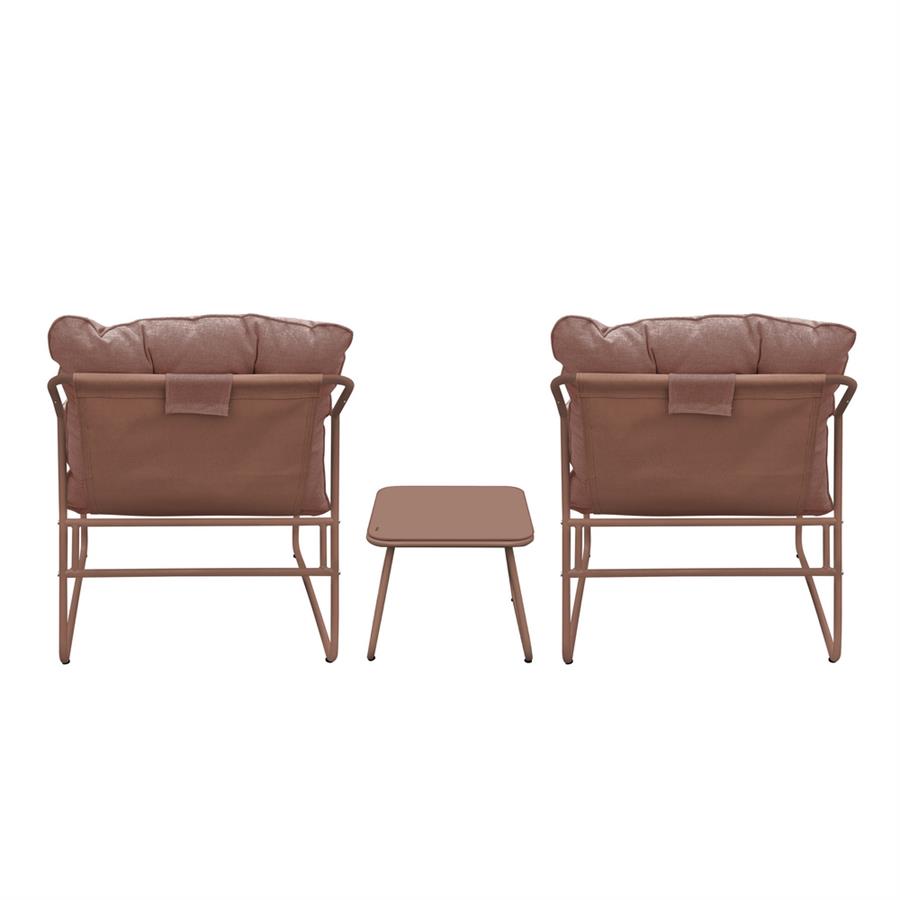 Set da giardino 2 posti in acciaio mocha mousse - Essentia