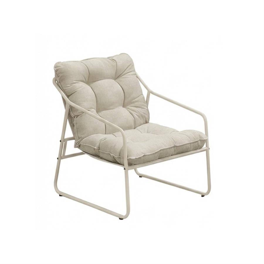 Set da giardino 2 posti bianco latte in acciaio  - Essentia