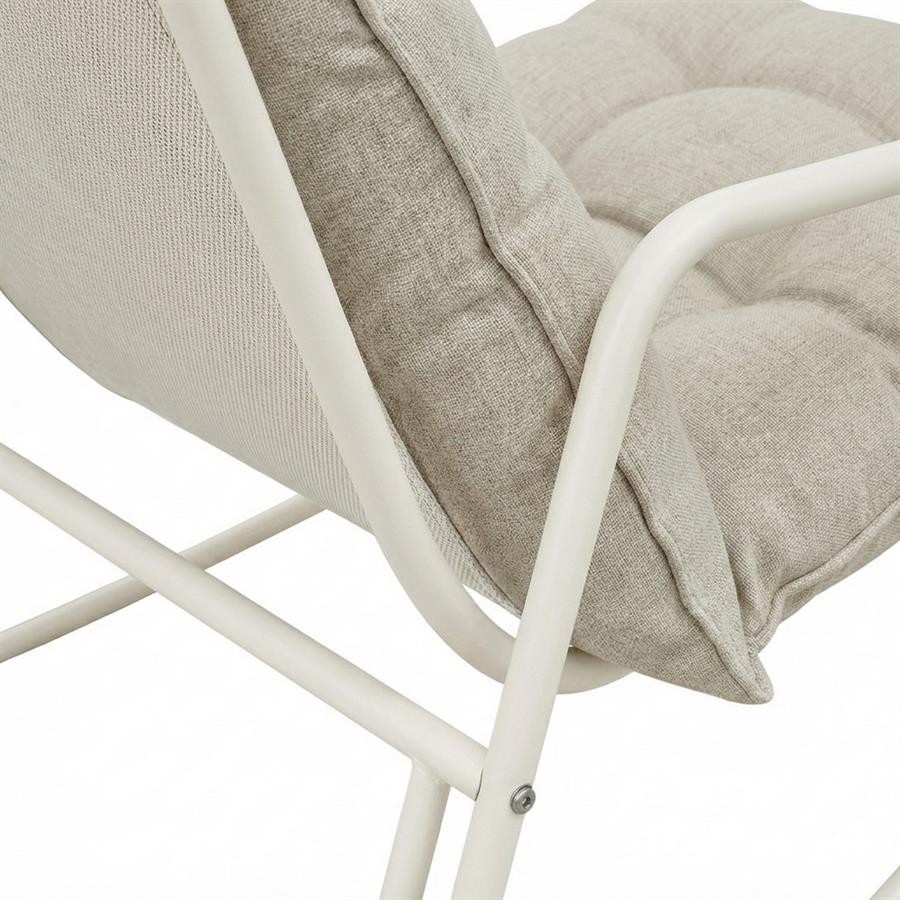 Set da giardino 2 posti bianco latte in acciaio  - Essentia