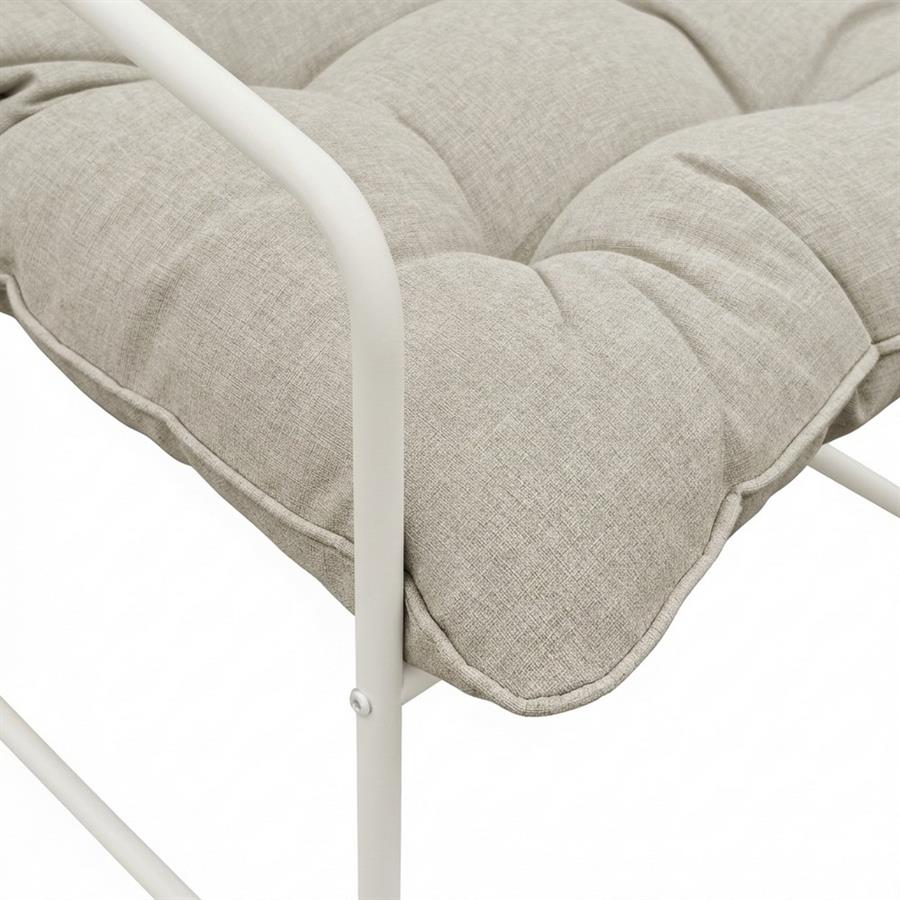 Set da giardino 2 posti bianco latte in acciaio  - Essentia