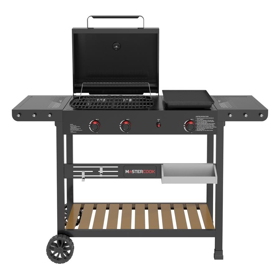 Barbecue a gas con piastra e griglia multifunzione in ghisa - Alex