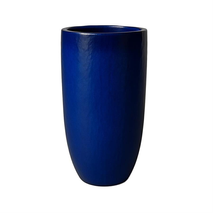 Vaso decorativo in ceramica smaltata blu 46x78 cm - Real