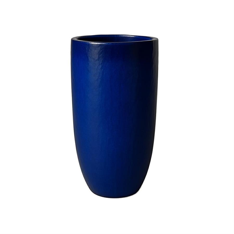 Vaso decorativo in ceramica smaltata blu 36x63 cm - Real