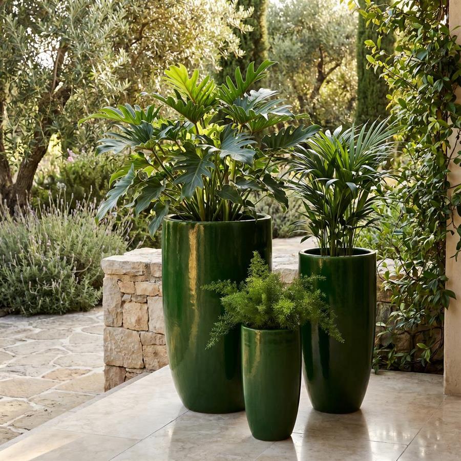Vaso decorativo in ceramica smaltata smeraldo 46x78 cm - Real