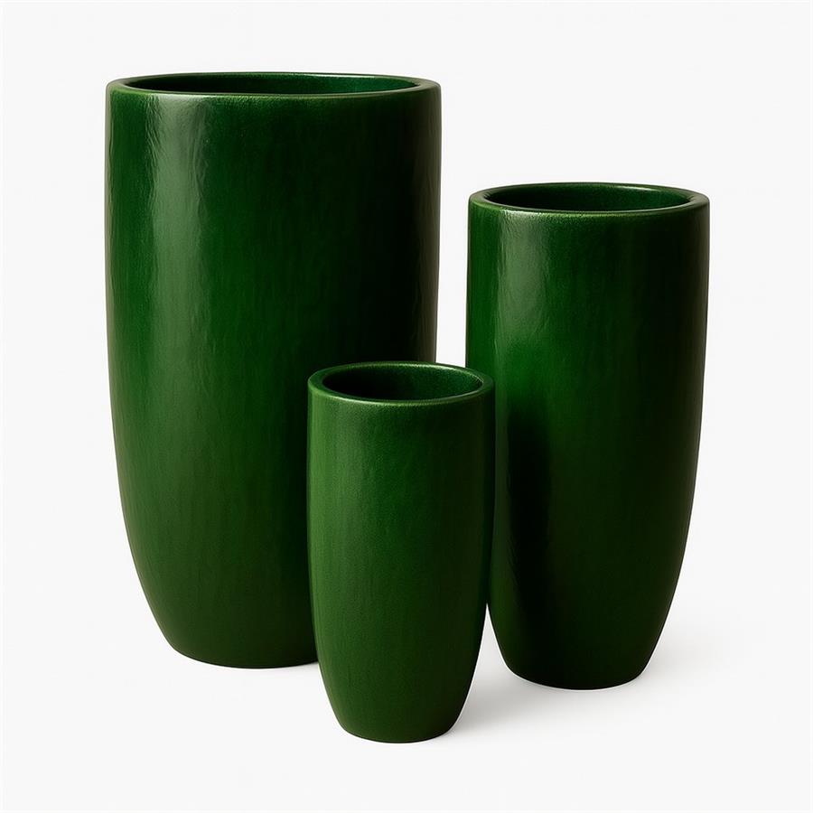 Vaso decorativo in ceramica smaltata smeraldo 46x78 cm - Real