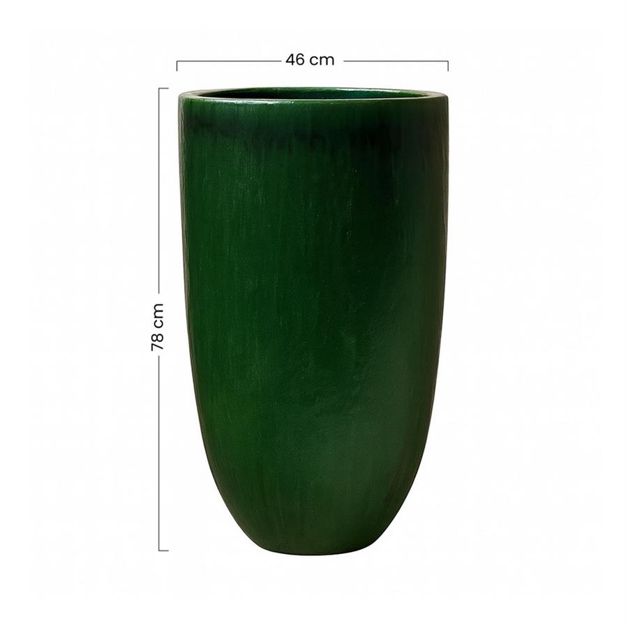 Vaso decorativo in ceramica smaltata smeraldo 46x78 cm - Real