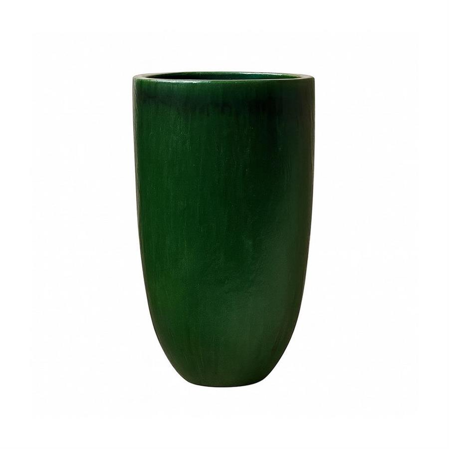 Vaso decorativo in ceramica smaltata smeraldo 36x63 cm  - Real
