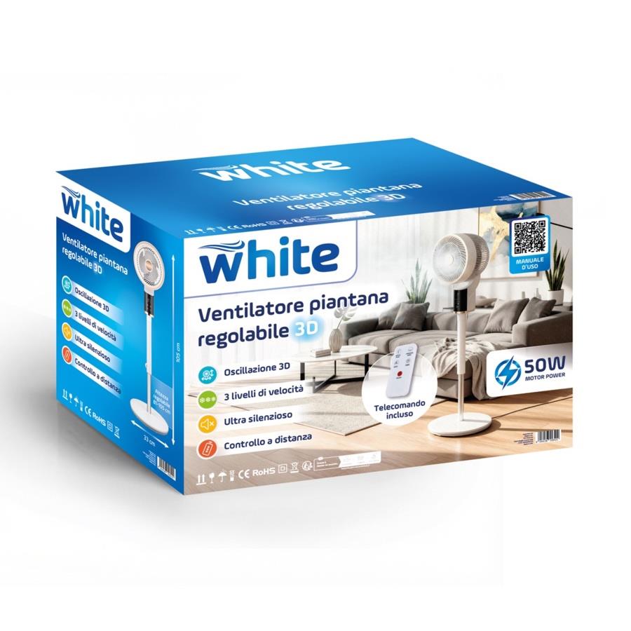 Ventilatore turbo digitale 50W con telecomando e oscillazione 3D - Arion
