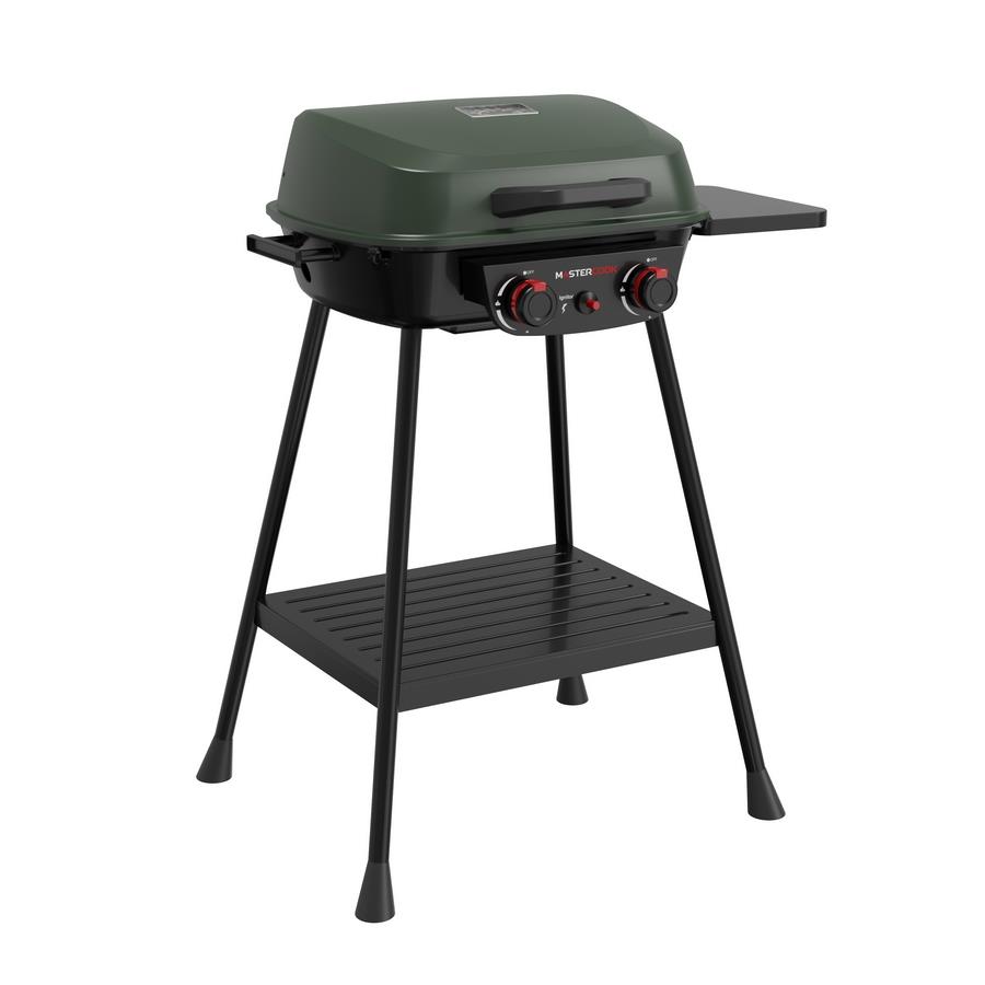 Barbecue a gas 2 bruciatori verde con griglia in ghisa outdoor - Pop