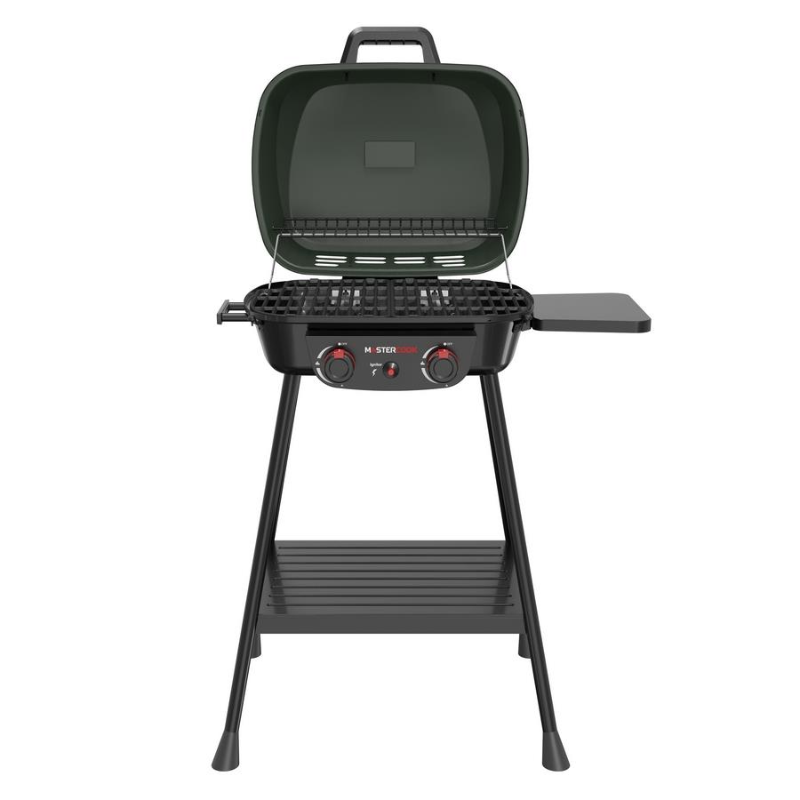 Barbecue a gas 2 bruciatori verde con griglia in ghisa outdoor - Pop