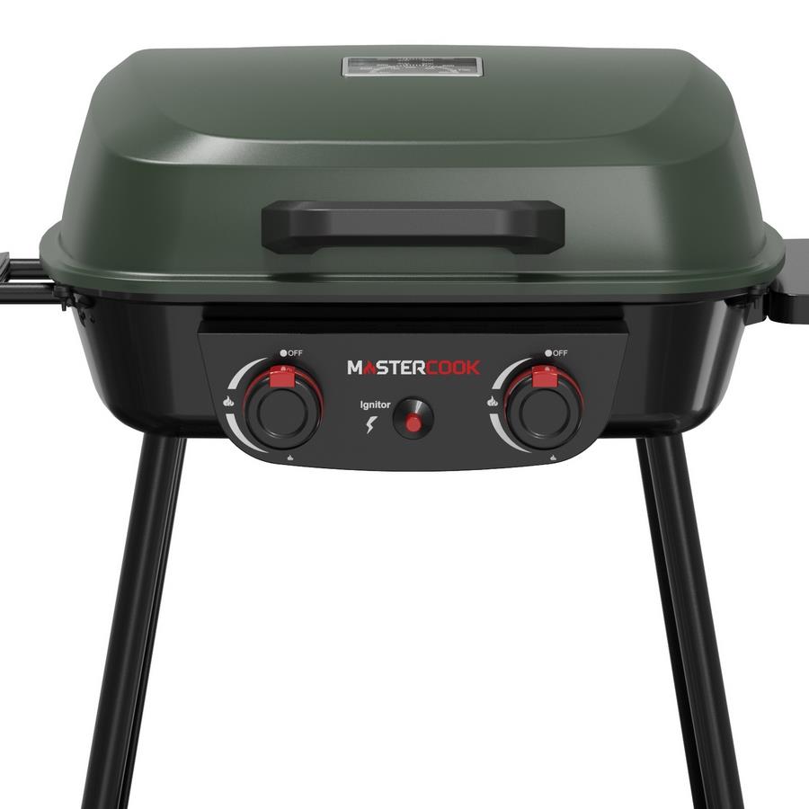 Barbecue a gas 2 bruciatori verde con griglia in ghisa outdoor - Pop
