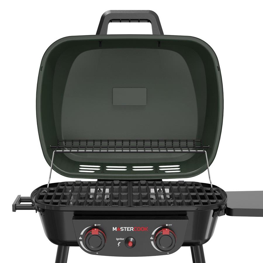 Barbecue a gas 2 bruciatori verde con griglia in ghisa outdoor - Pop