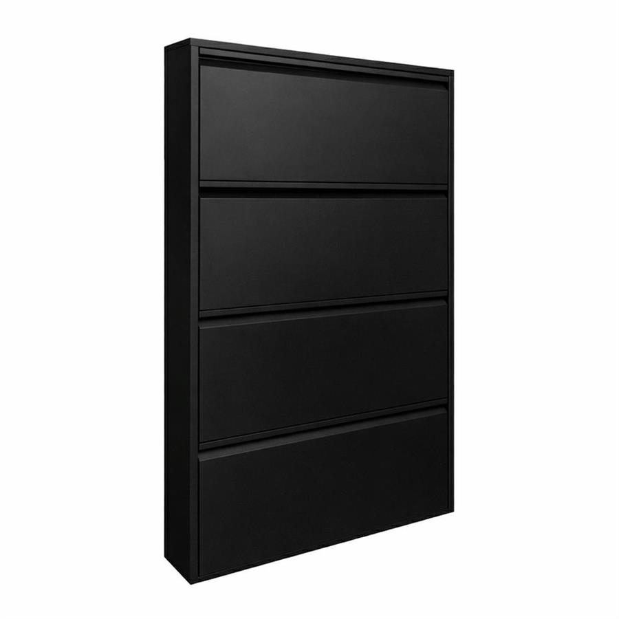 Scarpiera metallica slim 4 ante nera salvaspazio moderna - Emy