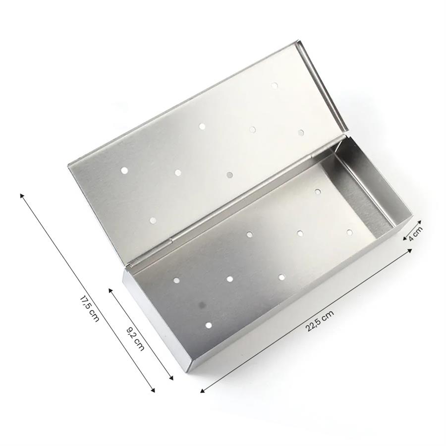 Scatola per affumicatura in acciaio inox per barbecue