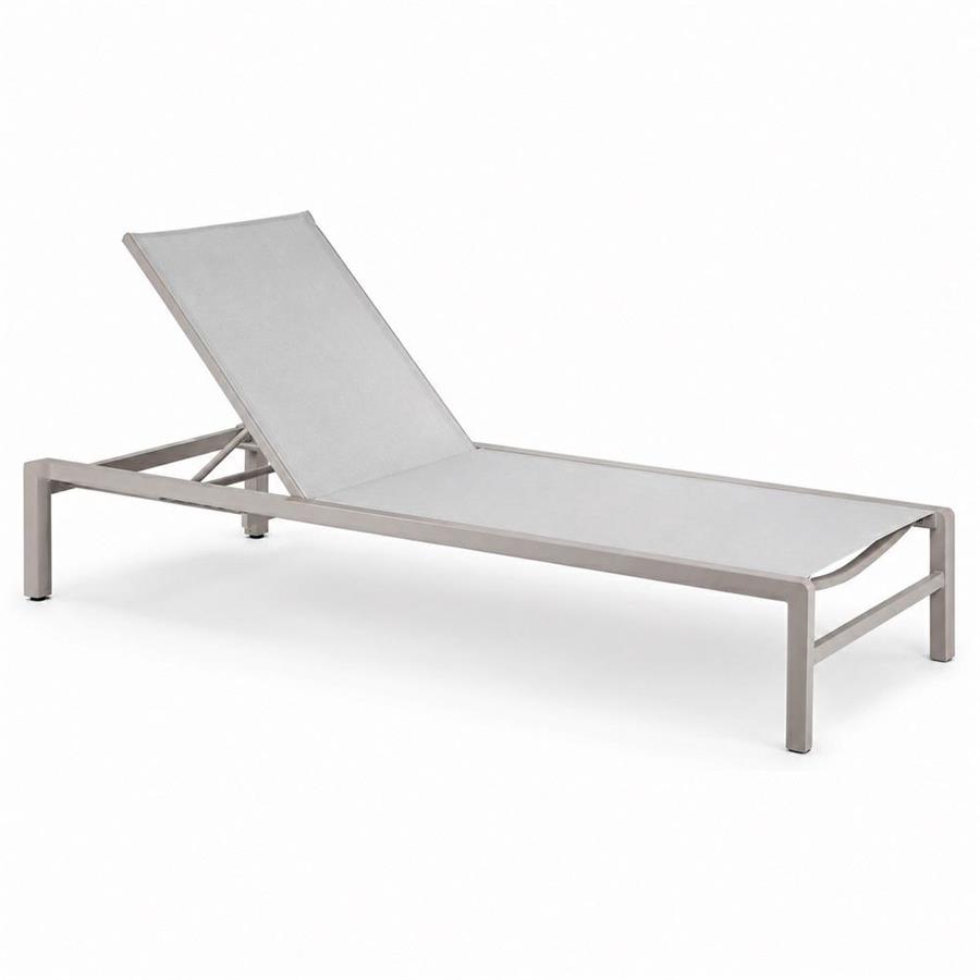 Lettino prendisole 95x78x32/90 cm in alluminio ecru con schienale reclinabile - Chiara