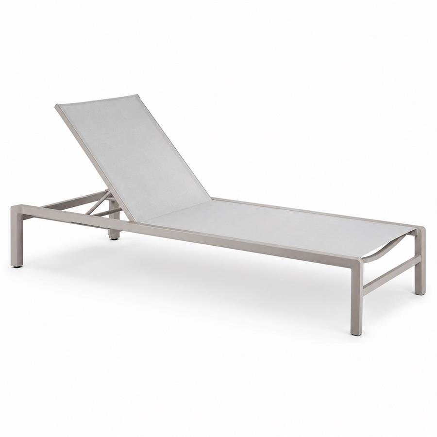 Lettino prendisole 95x78x32/90 cm in alluminio ecru con schienale reclinabile - Chiara