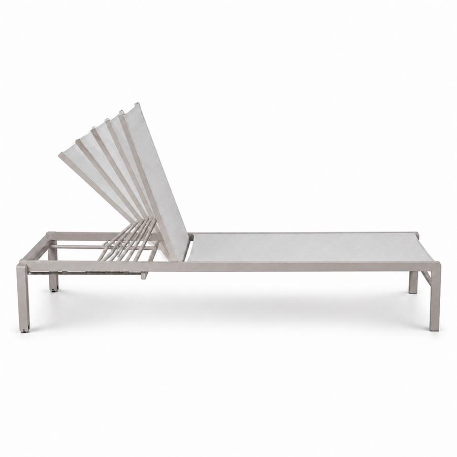 Lettino prendisole 95x78x32/90 cm in alluminio ecru con schienale reclinabile - Chiara