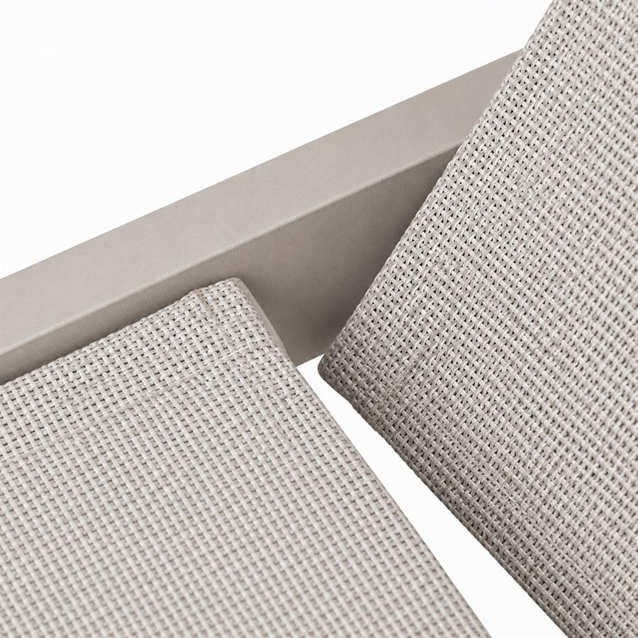 Lettino prendisole 95x78x32/90 cm in alluminio ecru con schienale reclinabile - Chiara