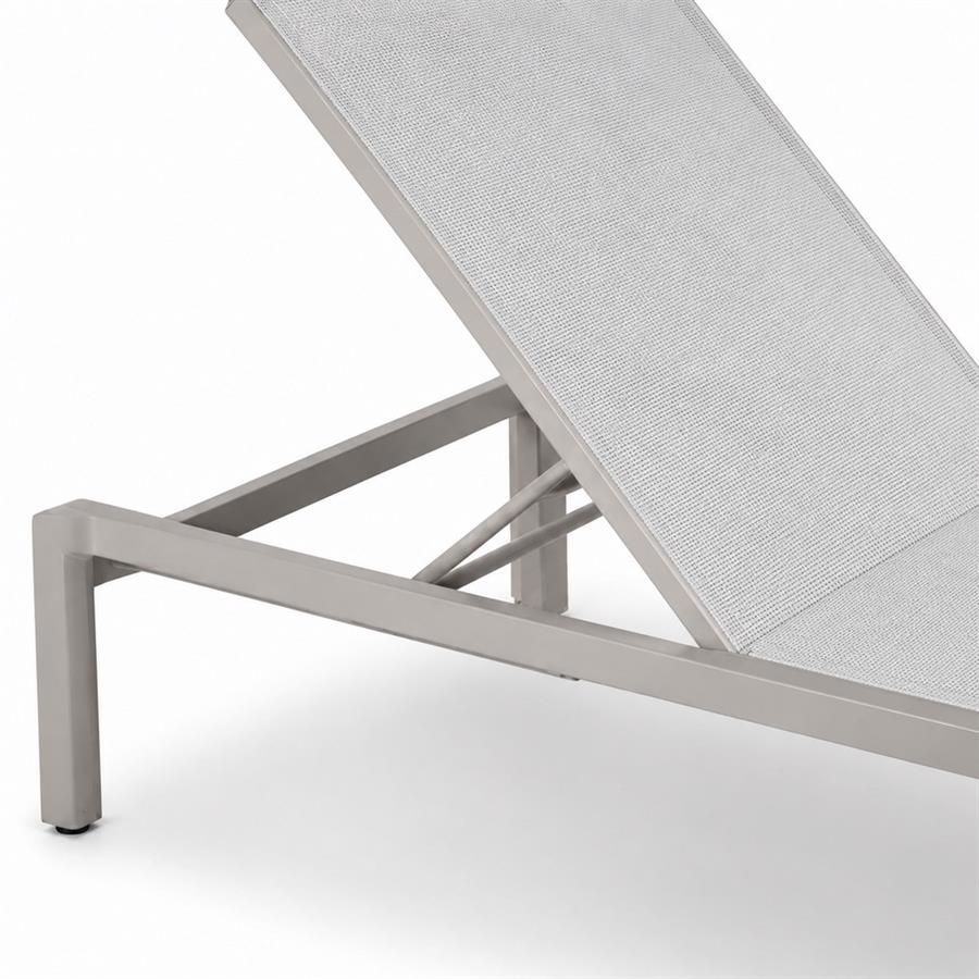Lettino prendisole 95x78x32/90 cm in alluminio ecru con schienale reclinabile - Chiara