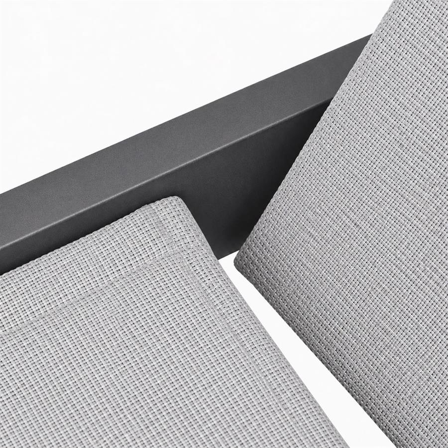 Lettino da esterno in alluminio grigio con schienale reclinabile 195x78x32/90 cm - Chiara