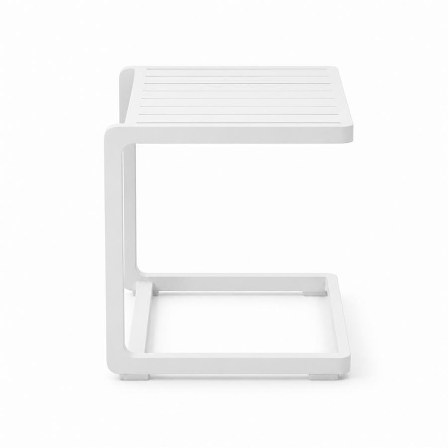 Tavolino da giardino in alluminio bianco per esterno 41,5x41,5x45 cm - Chiara