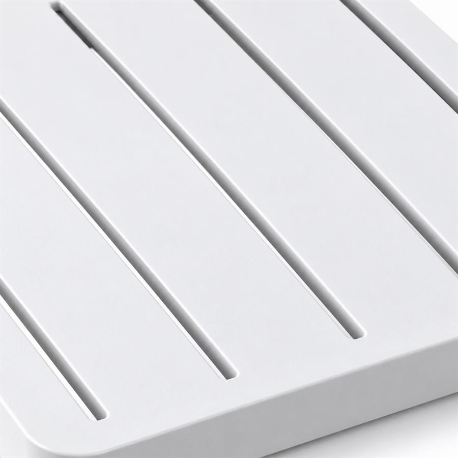 Tavolino da giardino in alluminio bianco per esterno 41,5x41,5x45 cm - Chiara