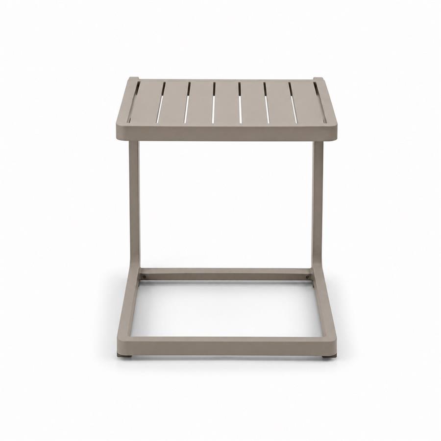 Tavolino design da giardino in alluminio ecru per esterno 41,5x41,5x45 cm - Chiara