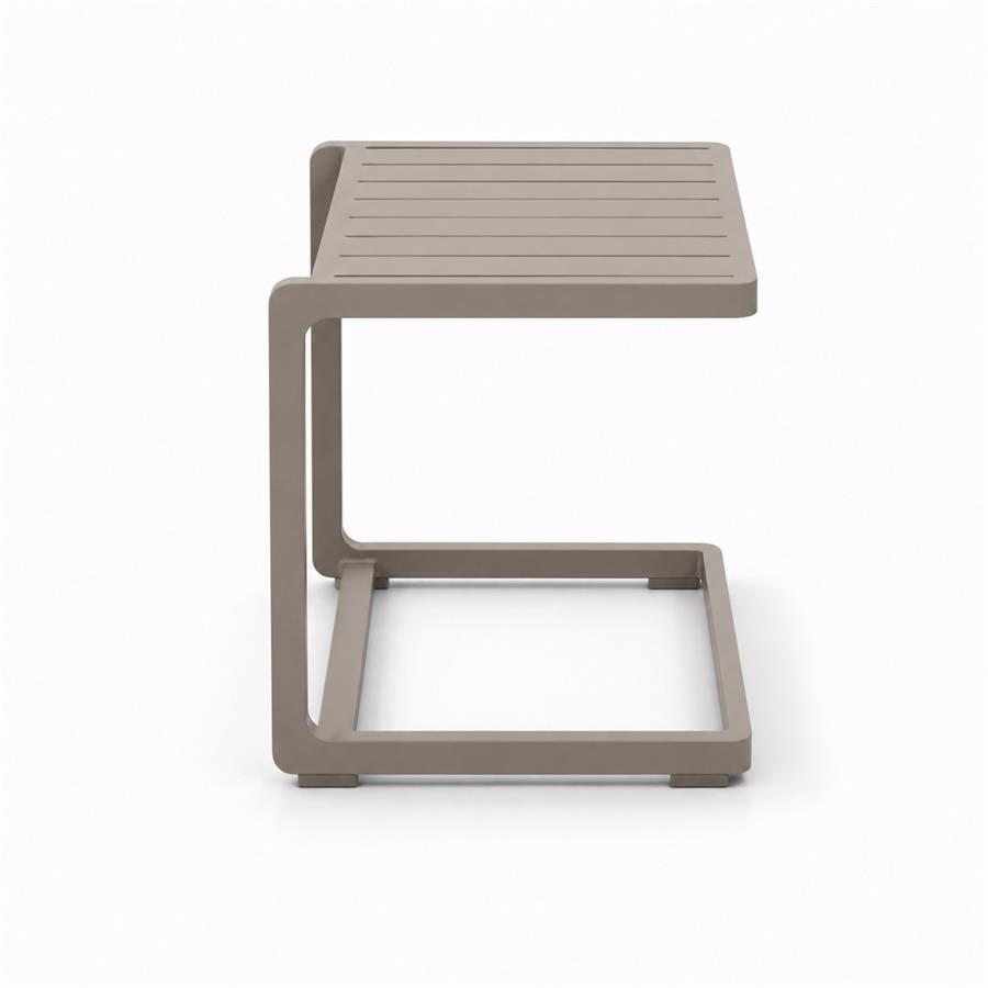 Tavolino design da giardino in alluminio ecru per esterno 41,5x41,5x45 cm - Chiara