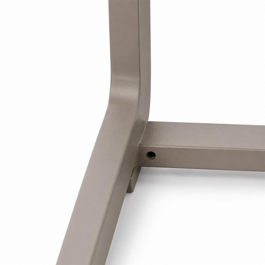 Tavolino design da giardino in alluminio ecru per esterno 41,5x41,5x45 cm - Chiara