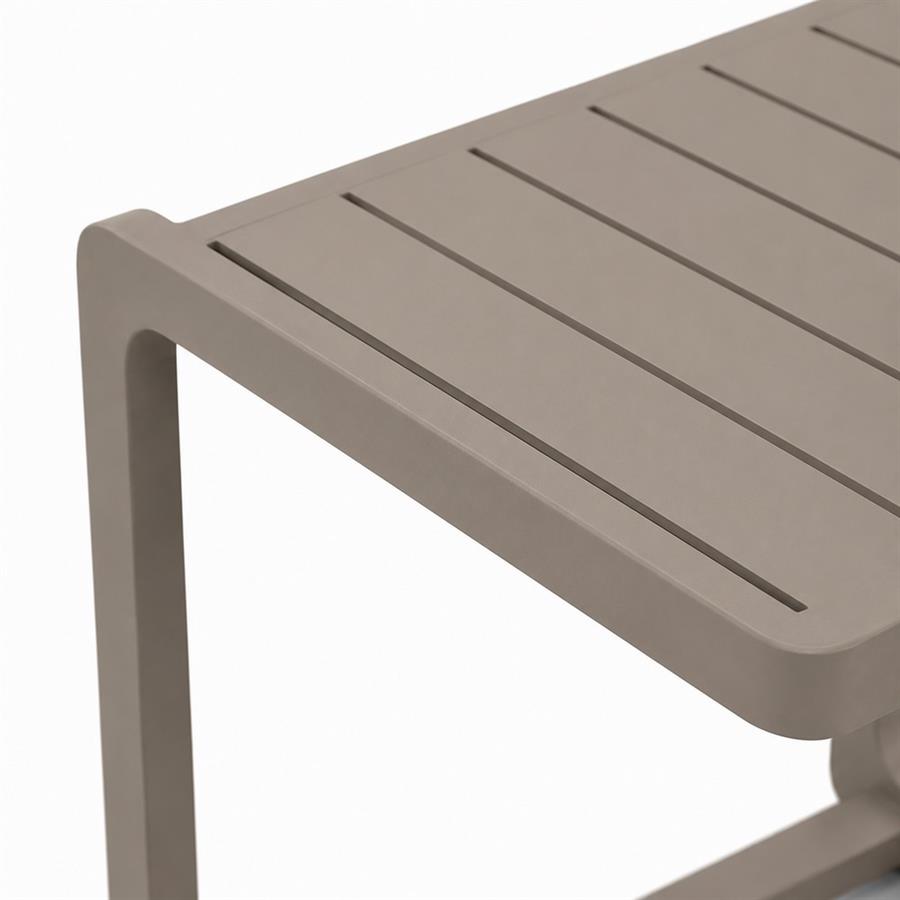 Tavolino design da giardino in alluminio ecru per esterno 41,5x41,5x45 cm - Chiara