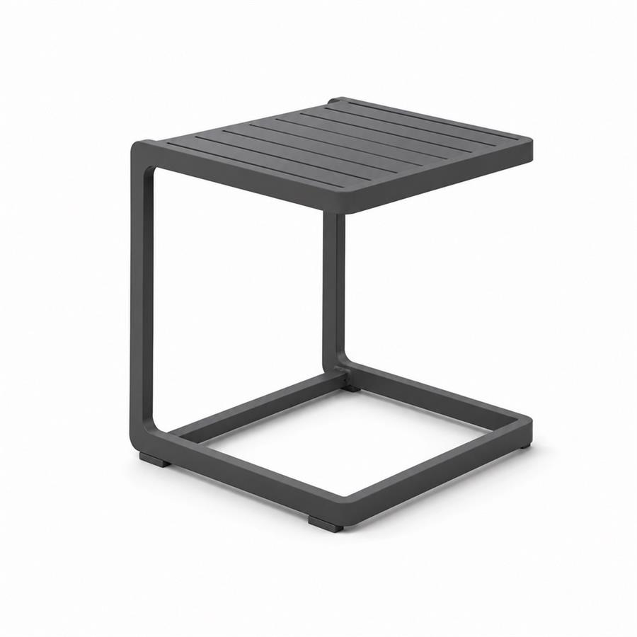 Tavolino da giardino in alluminio grigio per esterno 41,5x41,5x45 cm - Chiara