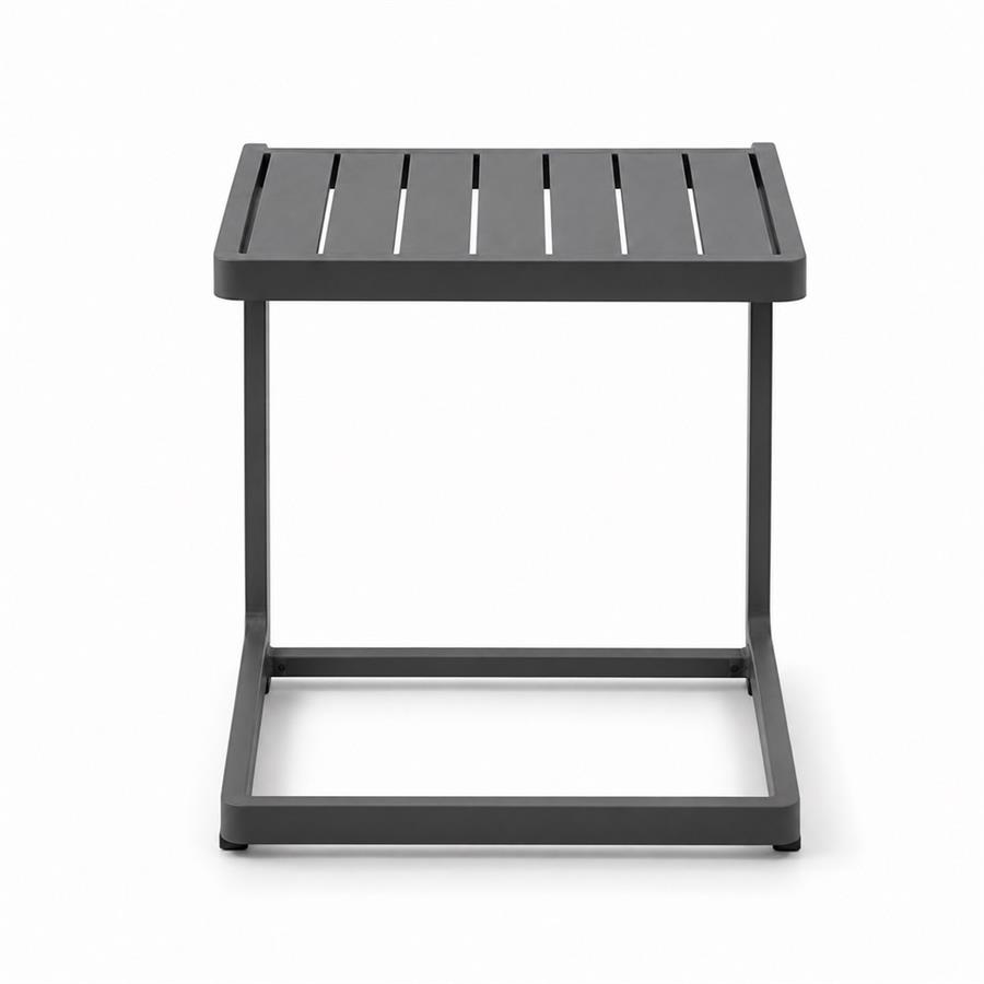 Tavolino da giardino in alluminio grigio per esterno 41,5x41,5x45 cm - Chiara