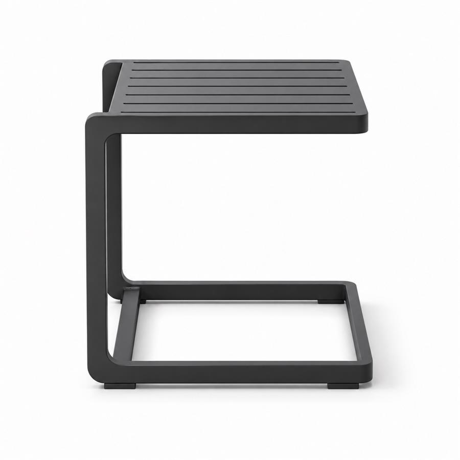 Tavolino da giardino in alluminio grigio per esterno 41,5x41,5x45 cm - Chiara