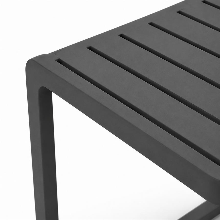 Tavolino da giardino in alluminio grigio per esterno 41,5x41,5x45 cm - Chiara