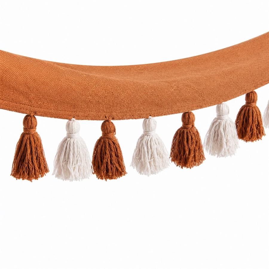 Amaca da esterno con frange e supporto in legno terracotta 100x200 cm - Texas