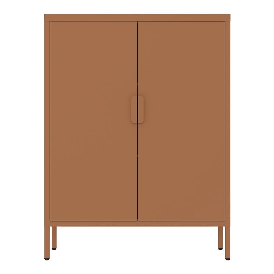 Credenza metallica 2 ante 80x38x100 cm mattone con ripiano regolabile - Pop