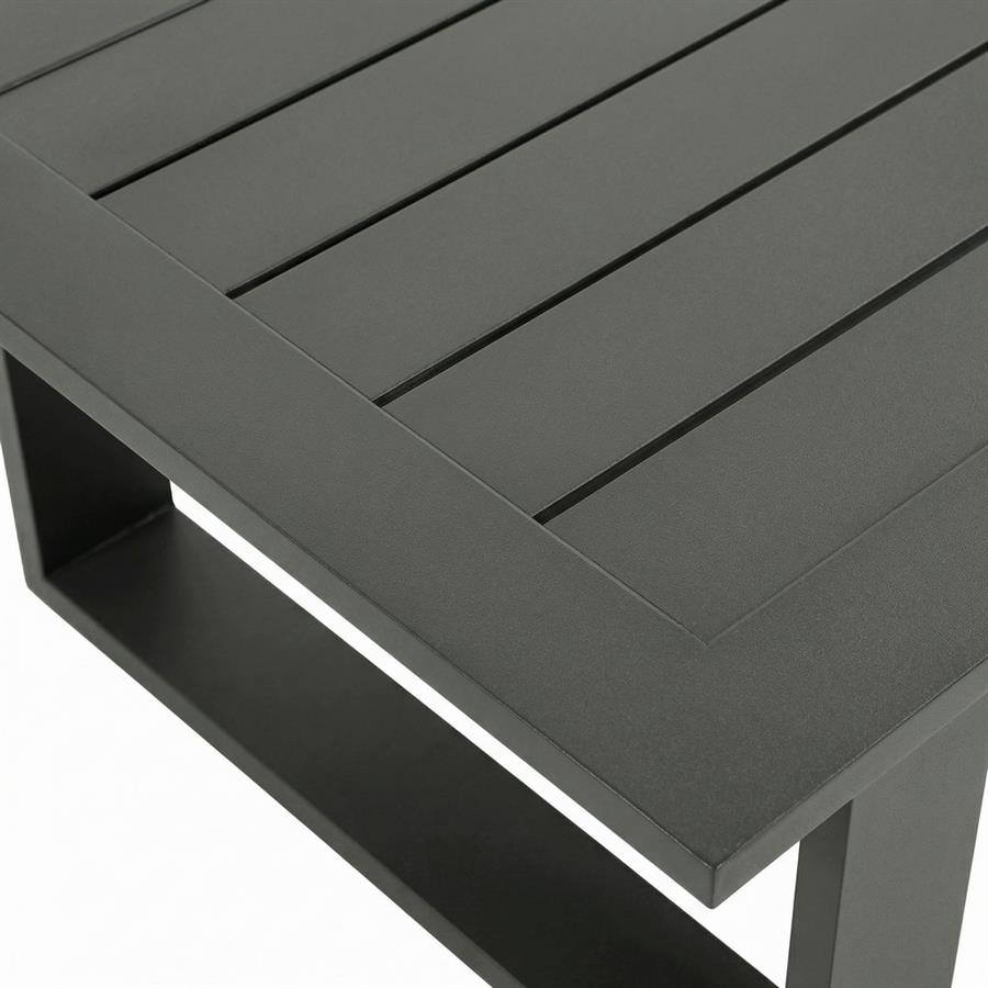 Set giardino 4 posti in alluminio antracite con divano, 2 poltrone e tavolino - Bars