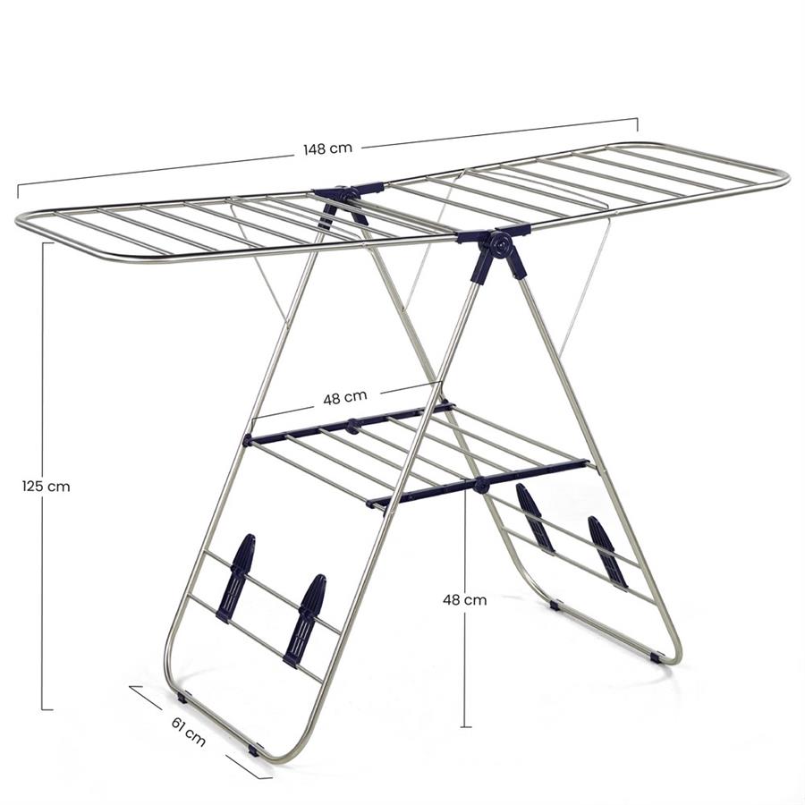 Stendibiancheria pieghevole ad aletta 148x61x125 cm
