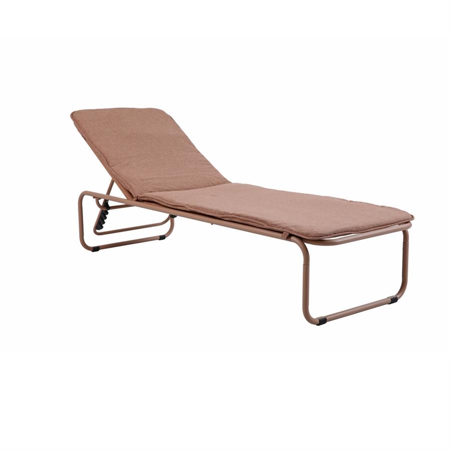 Lettino prendisole in acciaio mocha mousse terracotta 63,5x202x102,5 cm - Essentia