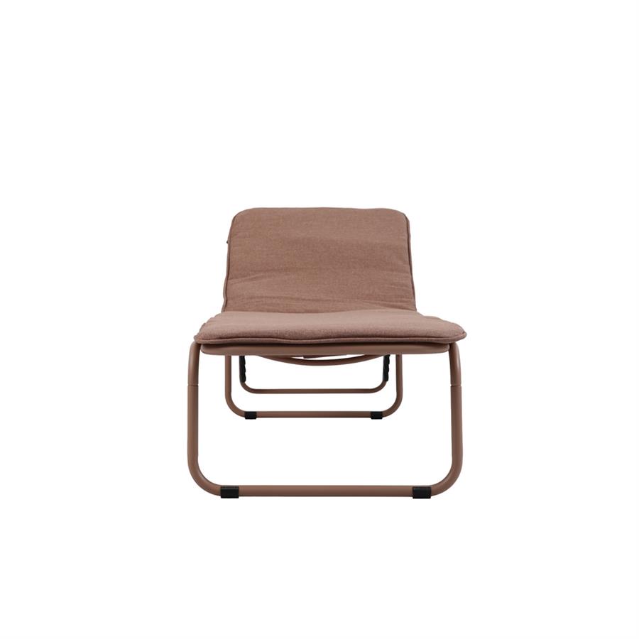 Lettino prendisole in acciaio mocha mousse terracotta 63,5x202x102,5 cm - Essentia