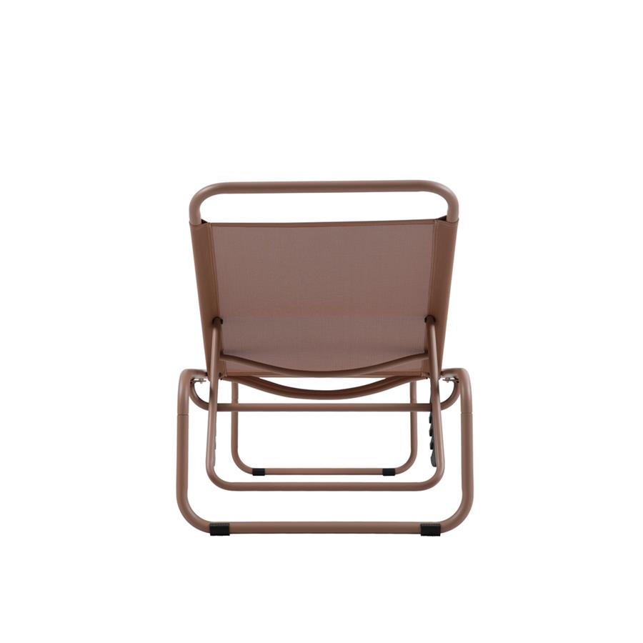 Lettino prendisole in acciaio mocha mousse terracotta 63,5x202x102,5 cm - Essentia
