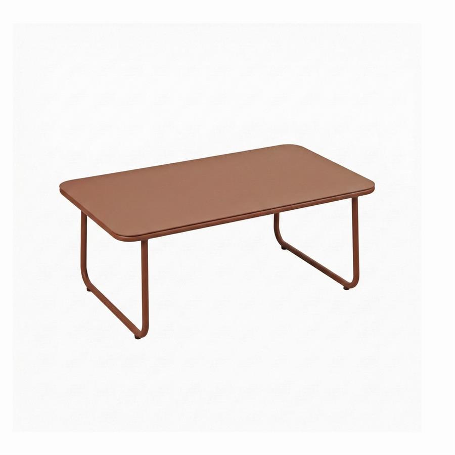 Set salotto da giardino 4 posti in acciaio mocha mousse con cuscini terracotta - Essentia