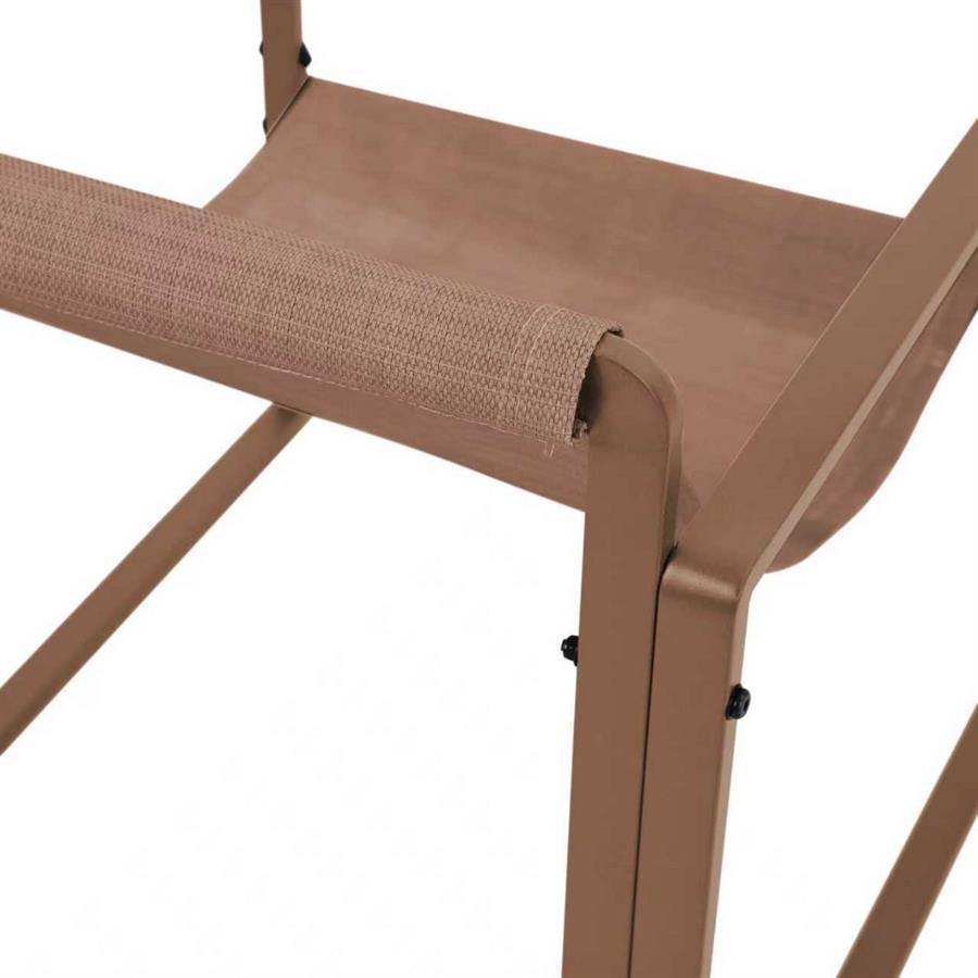 Set salotto da giardino 4 posti in acciaio mocha mousse con cuscini - Squared