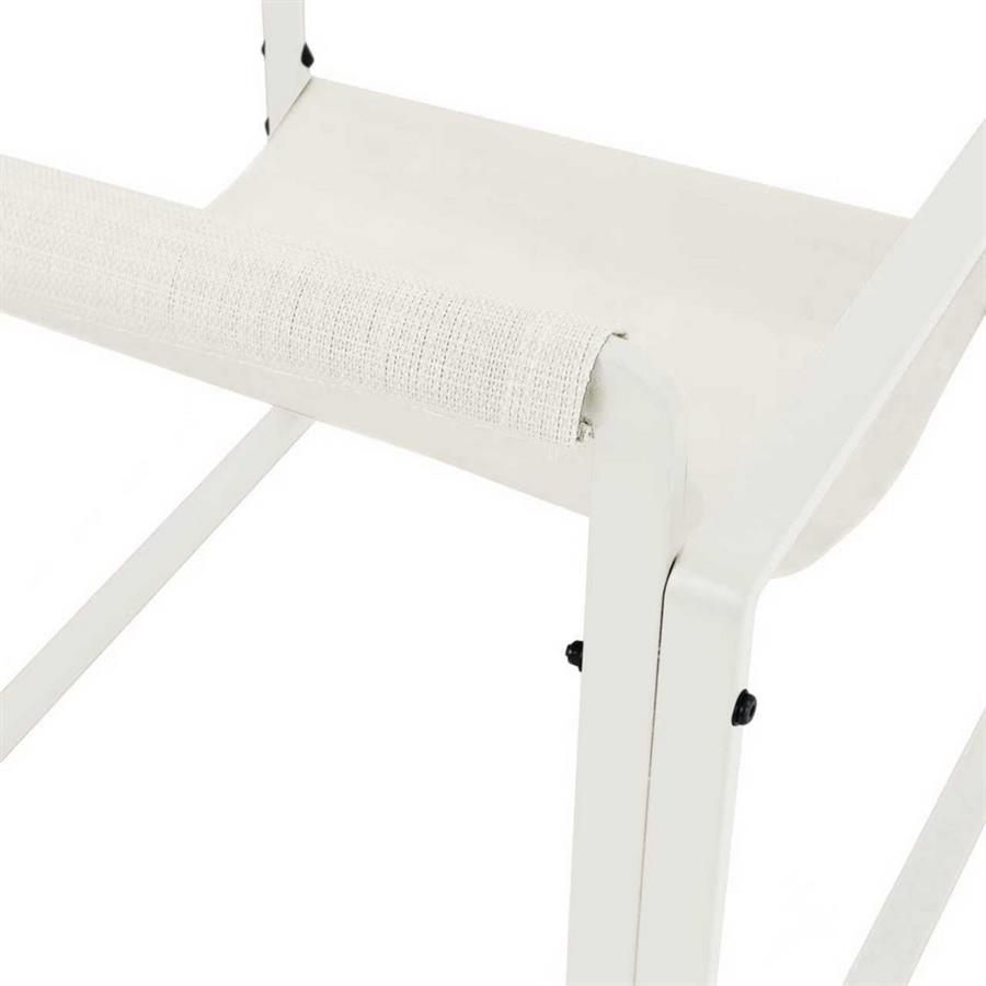 Set salotto da giardino 4 posti in acciaio bianco latte con cuscini - Squared