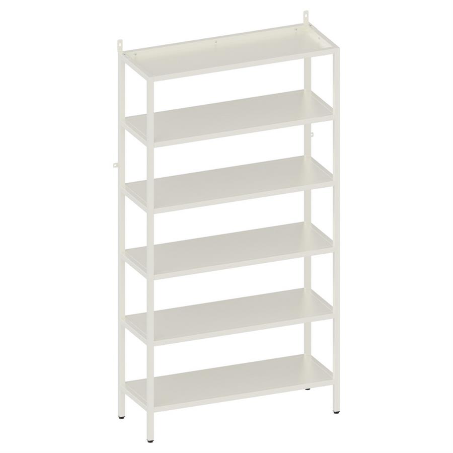 Libreria metallica 6 ripiani bianco latte in acciaio - Fly