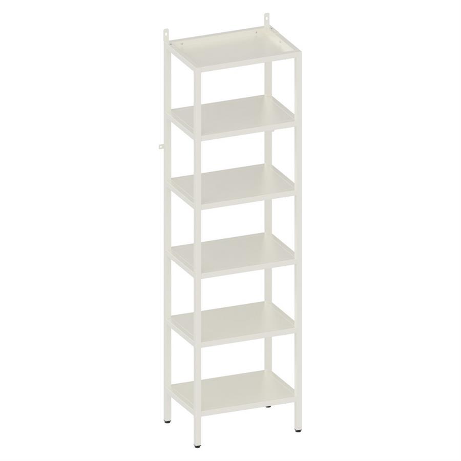 Libreria metallica 6 ripiani bianco latte in acciaio - Fly