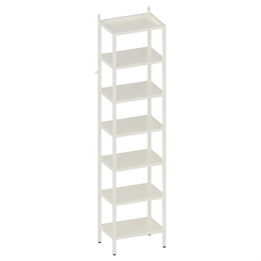 Libreria metallica 7 ripiani bianco latte in acciaio - Fly