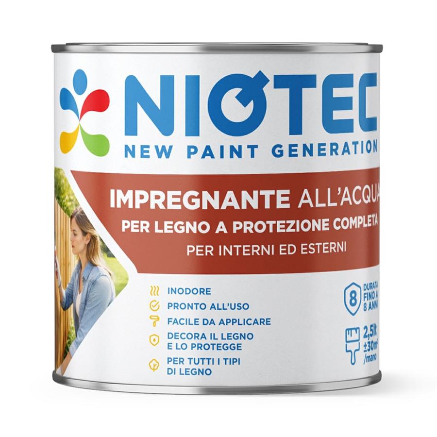 Impregnante all'acqua per legno bianco 2,5 L - Niotec